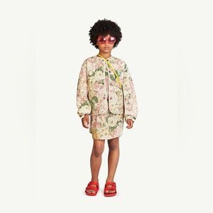 The Animals Observatory Floral Starling Kids Quilted Reversible Jacket BA White